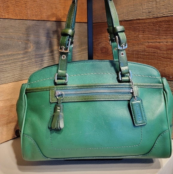 Coach Vintage 2004 Hampton Satchel In Kelly Green Leather - Picture 12 of 16
